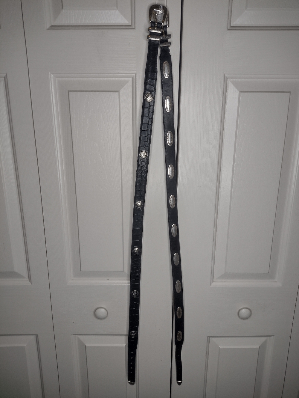 Leather Belt Pair 38 Concho Style Golf 1999 U.S. Open Pinehurst No. 2 Medallions